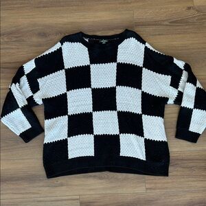 Black and White Checkered Sweater
